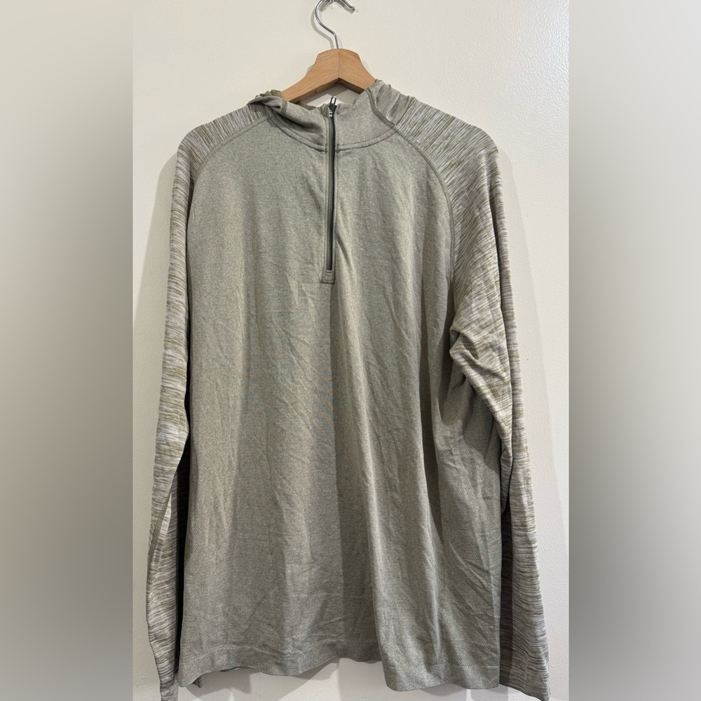 lululemon athletica Men's Light Gray Quarter-Zip Hoodie